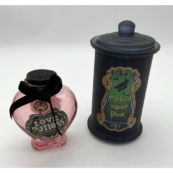 Halloween Bundle of 7 Witch Themed Purple & Black Wooden & Glass Decor - Picture 6 of 7